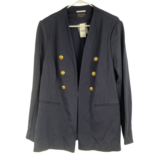 Lane Bryant Navy Blue Collarless Bryant Blazer Size 20 Goldcrest Buttons RS10276 - Picture 6 of 13